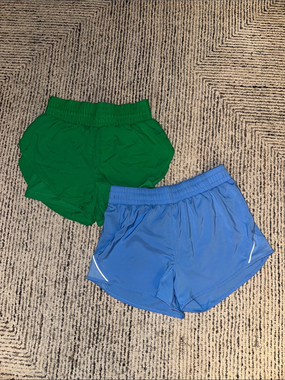 all in motion Green and Blue Women's Athletic Shorts - 2 Pack